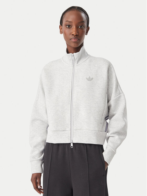 adidas Bluza Spacer HY8037 Szary jasny Oversize