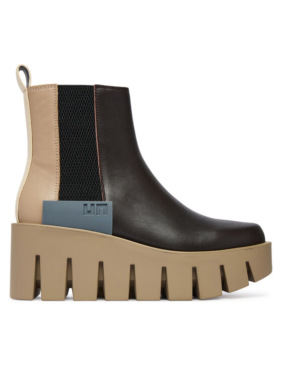 United Nude Botki Grip Chelsea LO V 1103216116 Brązowy ciemny