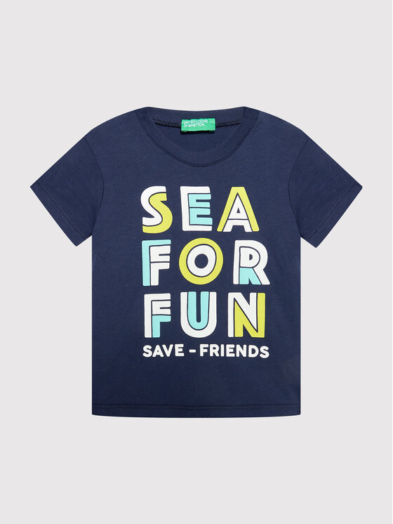 United Colors Of Benetton T-Shirt 3096C15AY Granatowy Regular Fit