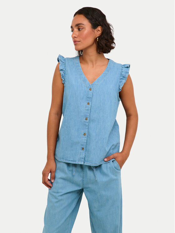 Kaffe Bluzka Louise 10508521 Niebieski Regular Fit