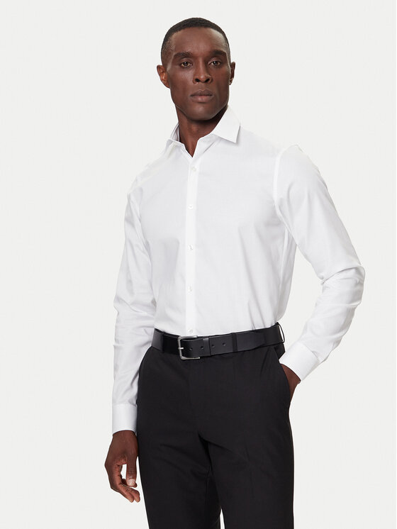 Calvin Klein Koszula LV019EU006 Biały Slim Fit