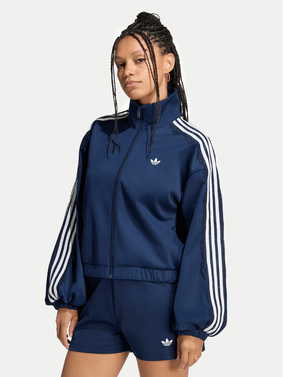adidas Bluza Lace Oversized Archive Track Top LG4277 Niebieski Regular Fit