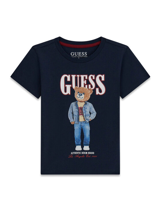 Guess T-Shirt N6RI05 K8HM4 Granatowy Regular Fit