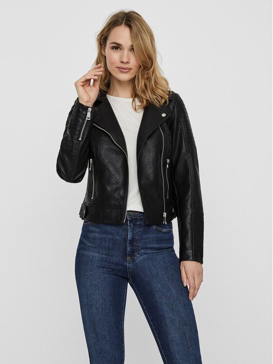 Vero Moda Kurtka z imitacji skóry Kerri 10228728 Czarny Regular Fit