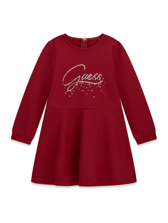Guess Sukienka codzienna K6BK02 K5928 Czerwony ciemny Regular Fit