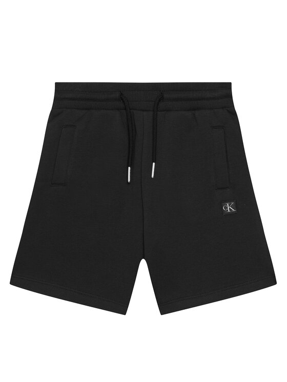 Calvin Klein Jeans Szorty sportowe Mini Badge IU0IU00704 D Czarny Regular Fit