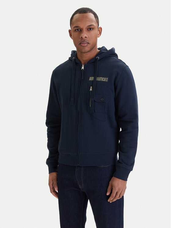 Aeronautica Militare Bluza 261FE2100UF00679 Granatowy Regular Fit