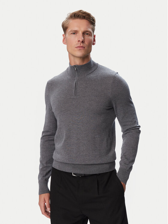 BOSS Sweter H-Ebenji-L 50571928 Szary Slim Fit