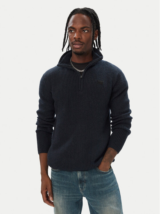 G-STAR Sweter Double D27961-D754 Granatowy Regular Fit