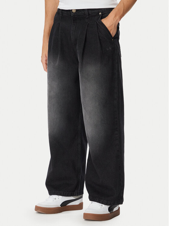 adidas Jeansy Jeans Mid-Rise IB6955 Czarny Loose Fit