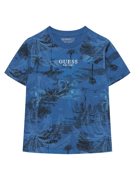 Guess T-Shirt L6GI14 K8HM4 Niebieski Relaxed Fit