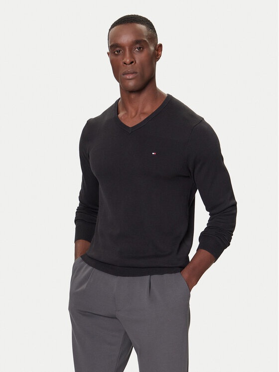 Tommy Hilfiger Sweter MW0MW42249 Czarny Regular Fit