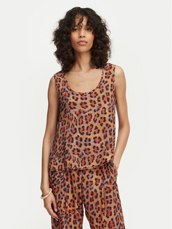 LOLA CASADEMUNT Top MS2615033 Brązowy Regular Fit