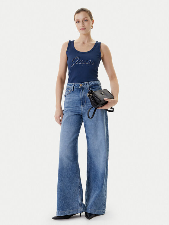 Guess Top W5YP00 KCXJ2 Granatowy Classic Fit
