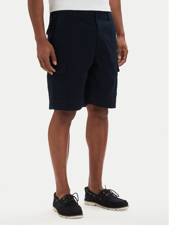 Tommy Hilfiger Szorty materiałowe Twill Cargo MW0MW42350 Granatowy Relaxed Fit