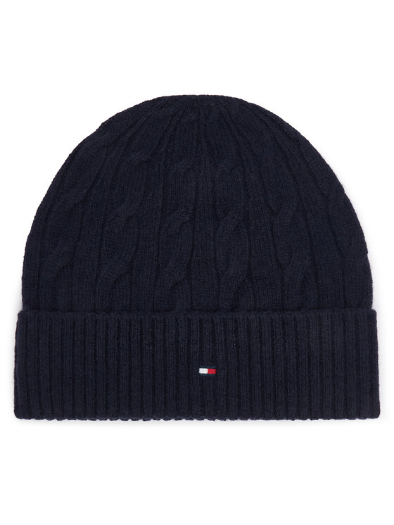 Tommy Hilfiger Czapka Th Flag Cable AM0AM14859 Granatowy