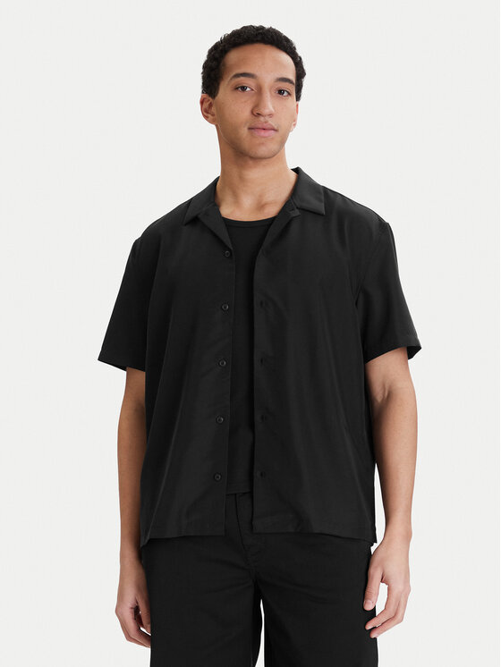 Calvin Klein Koszula LV04LF114G Czarny Relaxed Fit