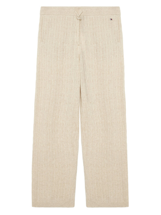 Tommy Hilfiger Spodnie dzianinowe UW0UW06631 Kremowy Relaxed Fit