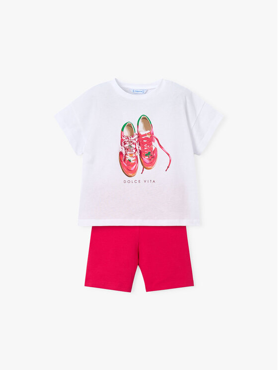 Mayoral Komplet t-shirt i legginsy 3731 Biały Regular Fit