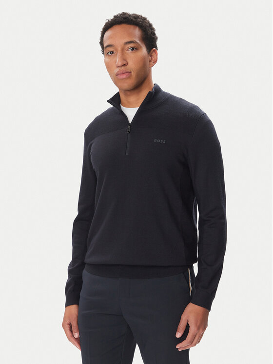 BOSS Sweter Momentum-X QZ 50547898 Granatowy Regular Fit