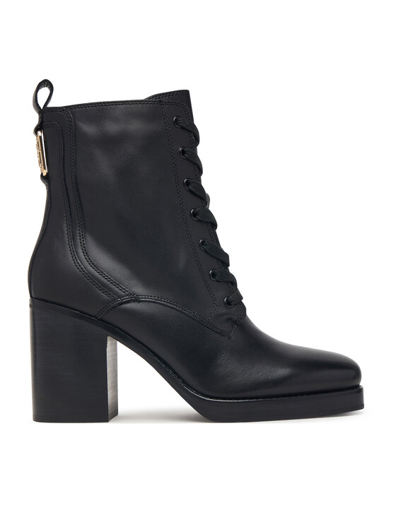 Tommy Hilfiger Trzewiki Ltr Square Toe Heel Lace-Up Boot FW0FW09554 Czarny