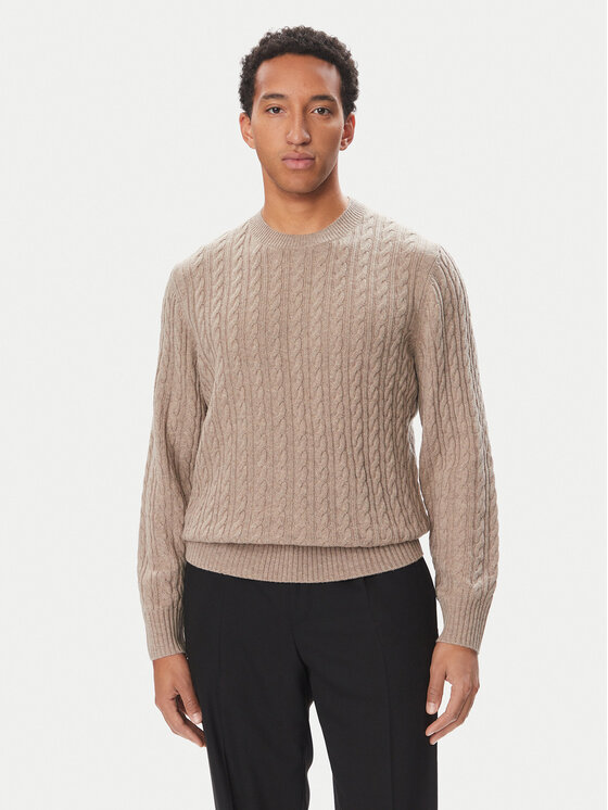 BOSS Sweter Furlan 50570645 Brązowy Regular Fit