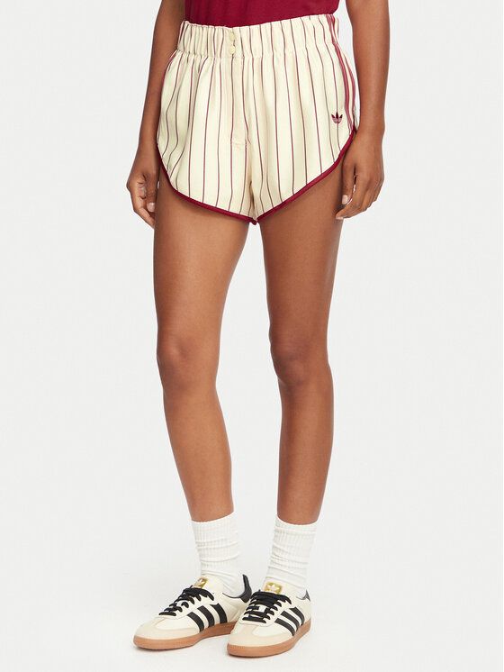 adidas Szorty sportowe Pinstripe Firebird KR9553 Kremowy Loose Fit