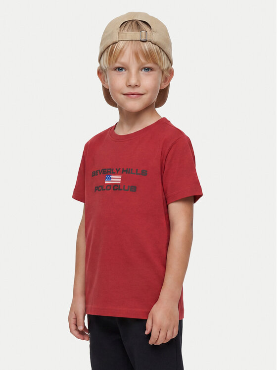 Beverly Hills Polo Club T-Shirt P-SS26B-TS0132 Czerwony Regular Fit