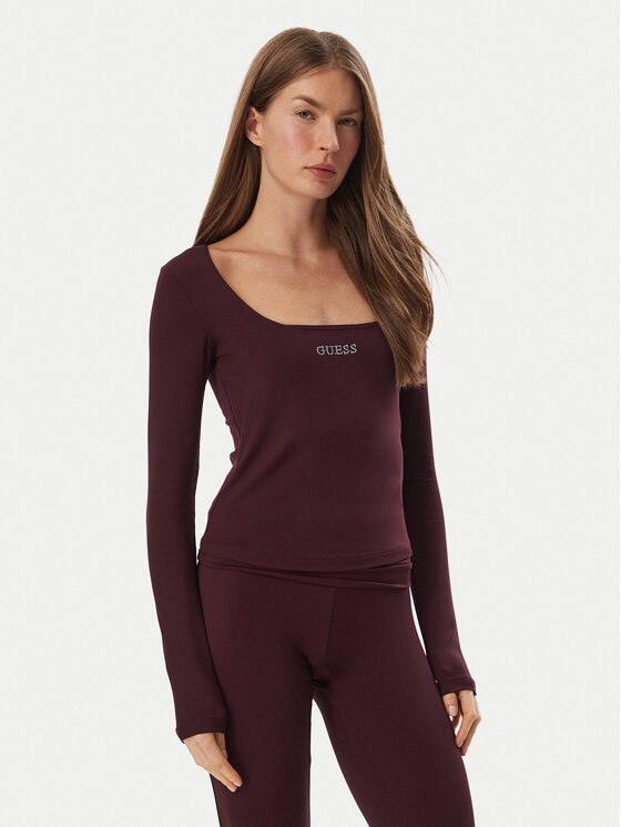 Guess Bluzka V6BP05 K6318 Bordowy Slim Fit