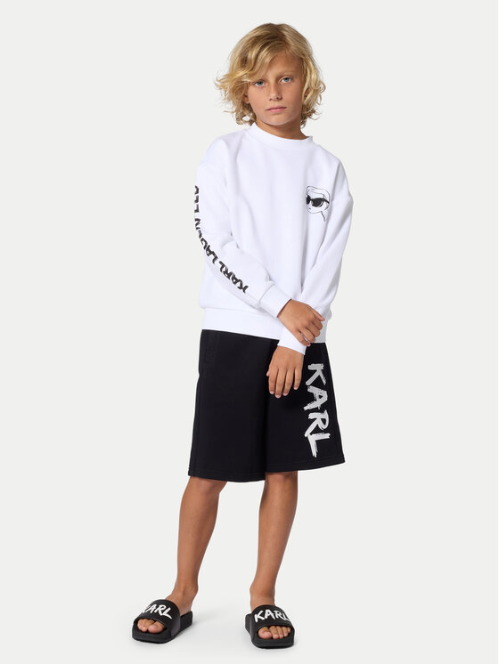Karl Lagerfeld Kids Szorty sportowe Z31082 S Czarny Loose Fit