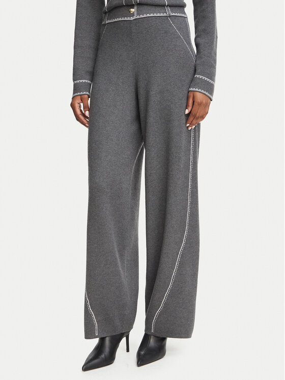 Liu Jo Sport Spodnie dzianinowe TF6077 MS59L Szary ciemny Regular Fit