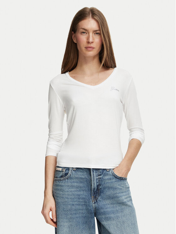 Guess Bluzka W6BI56 K6890 Biały Regular Fit