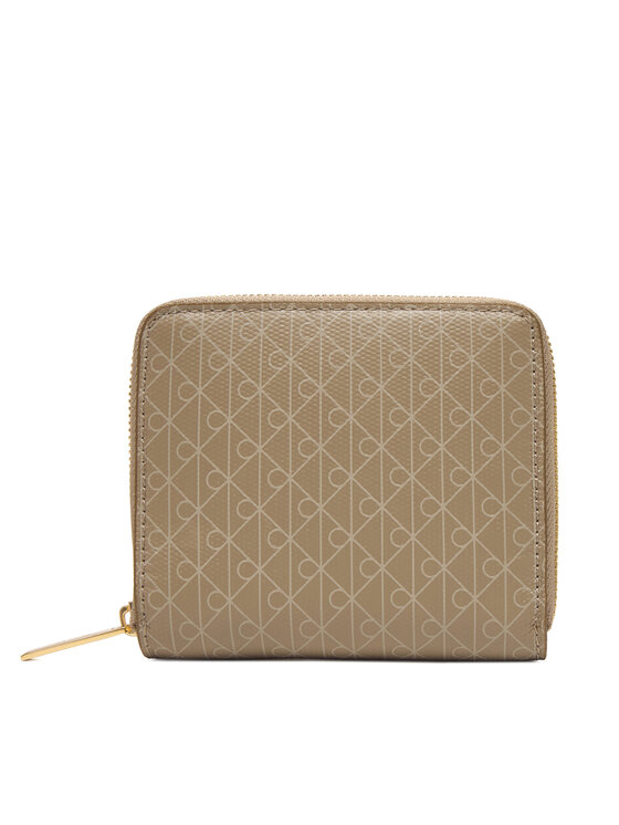 Calvin Klein Portfel Emblem Aop Square Zip Around LV04F1089G Beżowy