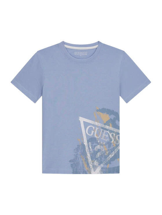 Guess T-Shirt L6RI14 K8HM4 Błękitny Regular Fit