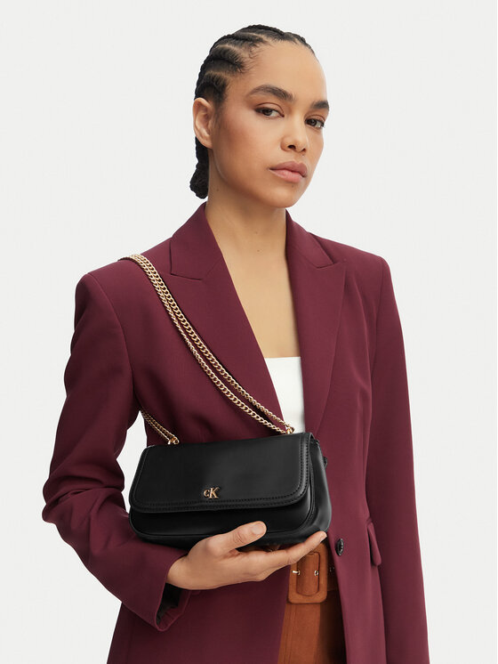 Calvin Klein Torebka Ck Convertible Chain Small Bag LV04F3172G Czarny