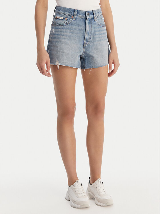 Calvin Klein Jeans Szorty jeansowe LV047F765G Niebieski Straight Fit
