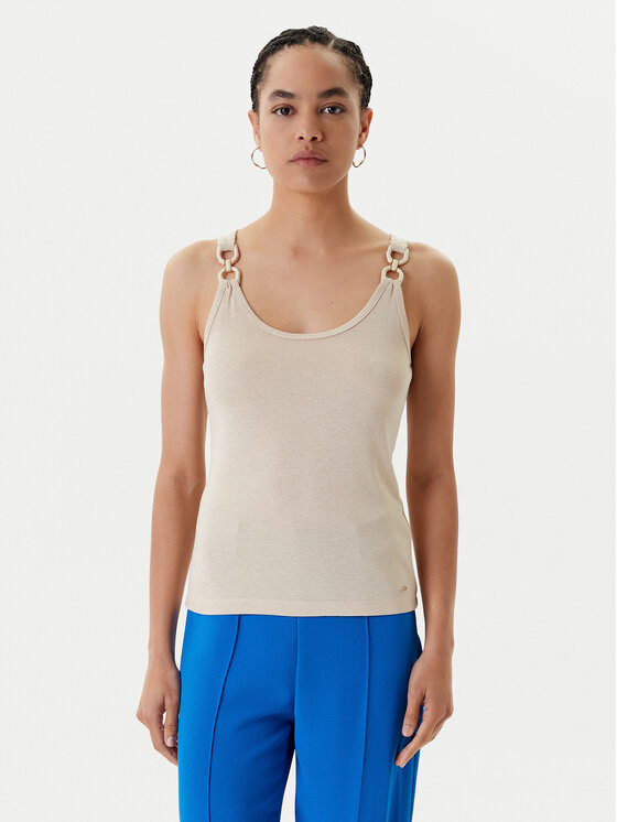 Morgan Top 251-DIDONI Beżowy Slim Fit