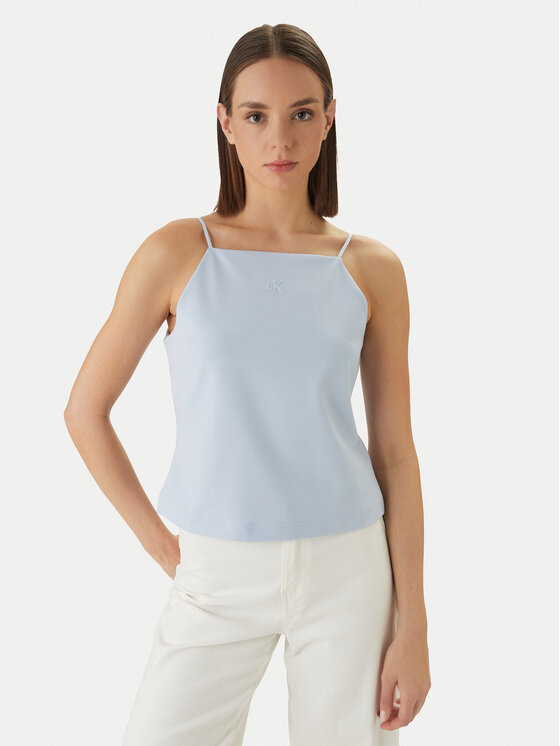 Calvin Klein Jeans Top Ponte LV044F206G Niebieski Slim Fit