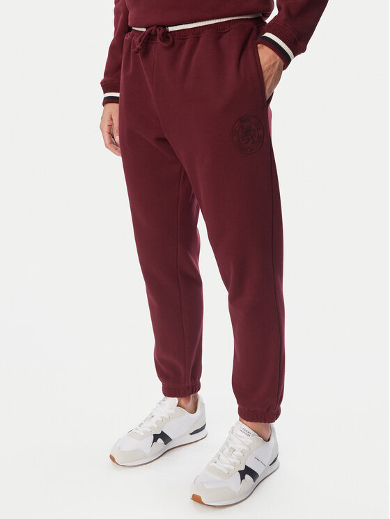 Tommy Hilfiger Spodnie dresowe UM0UM04059 Bordowy Regular Fit