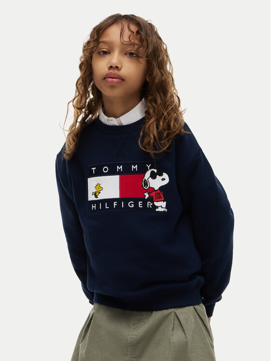 Tommy Hilfiger Bluza Peanuts KS0KS00764 Granatowy Regular Fit