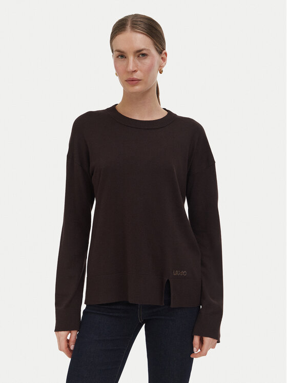 Liu Jo Sweter WF6418 MA16R Brązowy ciemny Regular Fit