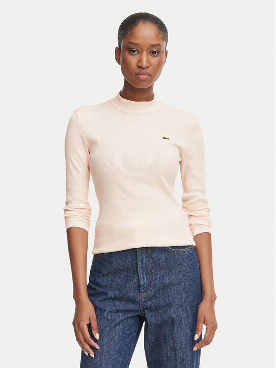 Lacoste Bluzka TF3164 Różowy jasny Slim Fit