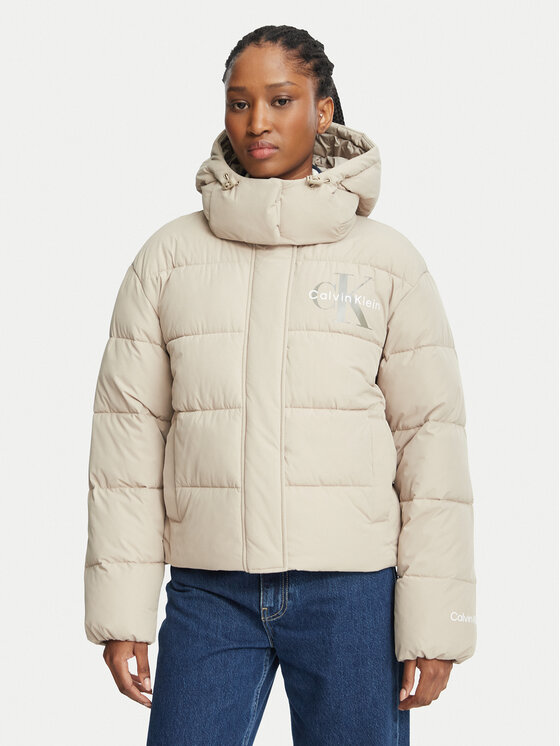 Calvin Klein Jeans Kurtka zimowa LV047H506G Beżowy Regular Fit