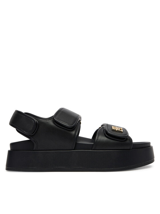 Tommy Hilfiger Sandały Leather Sporty Platform Sandal FW0FW09119 Czarny