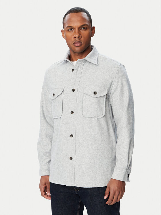 Tommy Hilfiger Kurtka koszulowa Classic MW0MW44603 Szary Regular Fit