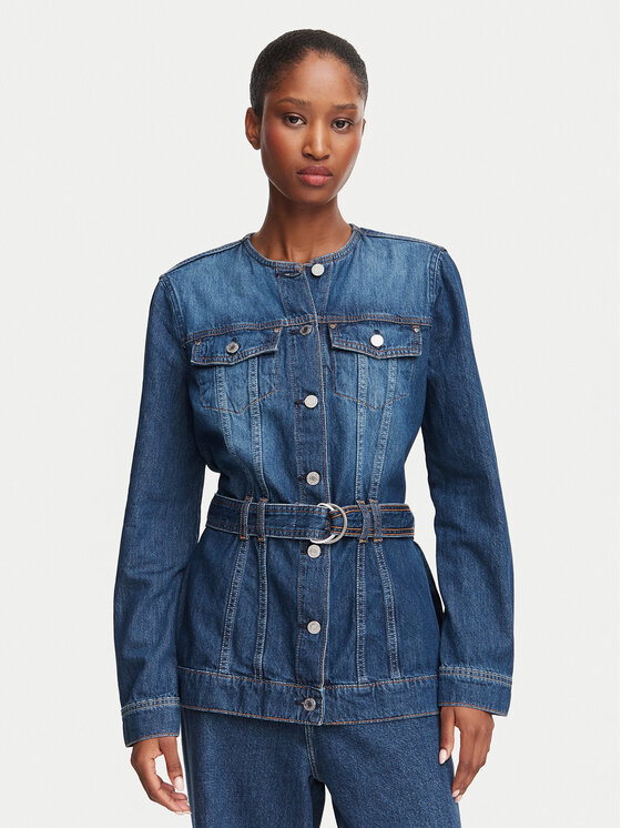 Guess Kurtka jeansowa W6YN04 D1342 Niebieski Regular Fit