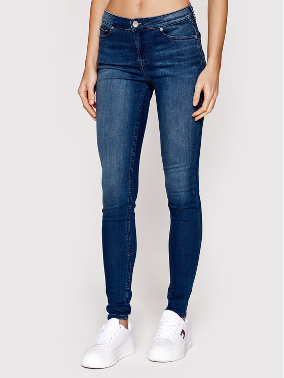 Tommy Jeans Jeansy Nora DW0DW09213 Granatowy Skinny Fit