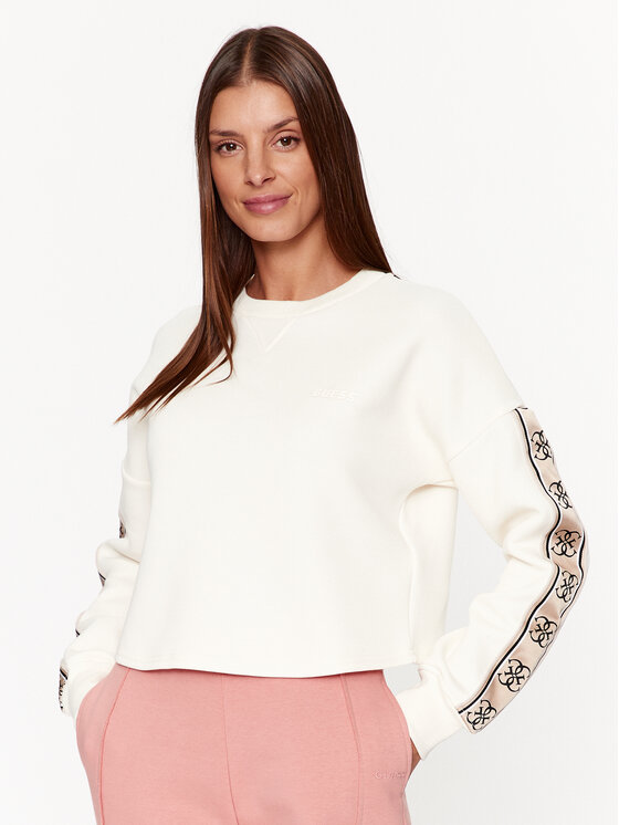 Guess Bluza V3BQ16 KB3P2 Écru Regular Fit
