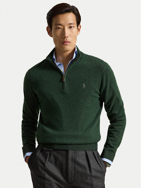 Polo Ralph Lauren Sweter 710876756504 Zielony ciemny Regular Fit