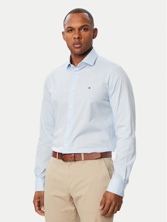 Tommy Hilfiger Koszula MW0MW44710 Niebieski jasny Slim Fit